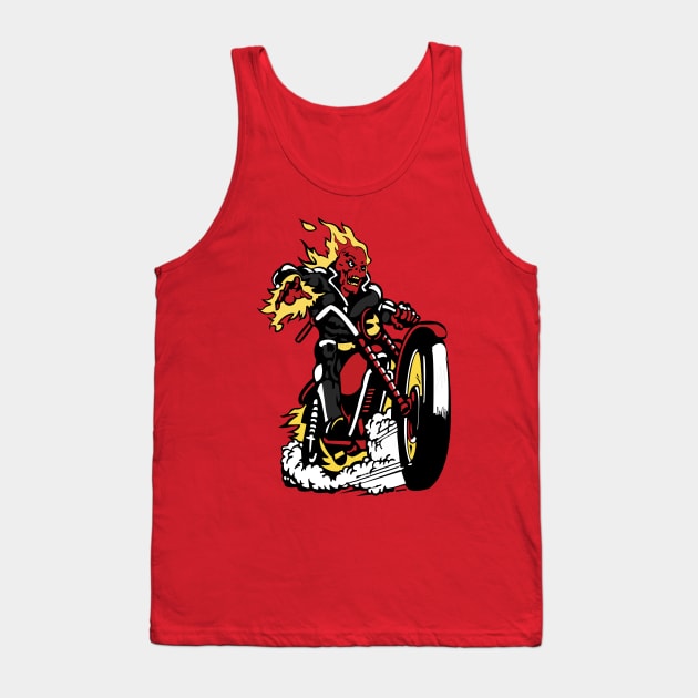 Red Skull Rider Tank Top by crizdesigner